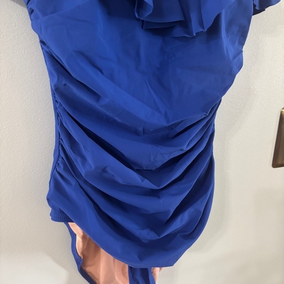 J. Crew ruched one-piece swimsuit blue size 10 - Picture 2 of 6